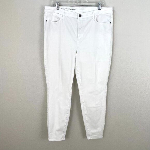 Talbots Woman Plus Size 16 White Flawless High Waist Jegging Ankle Jeans Stretch - Picture 1 of 7